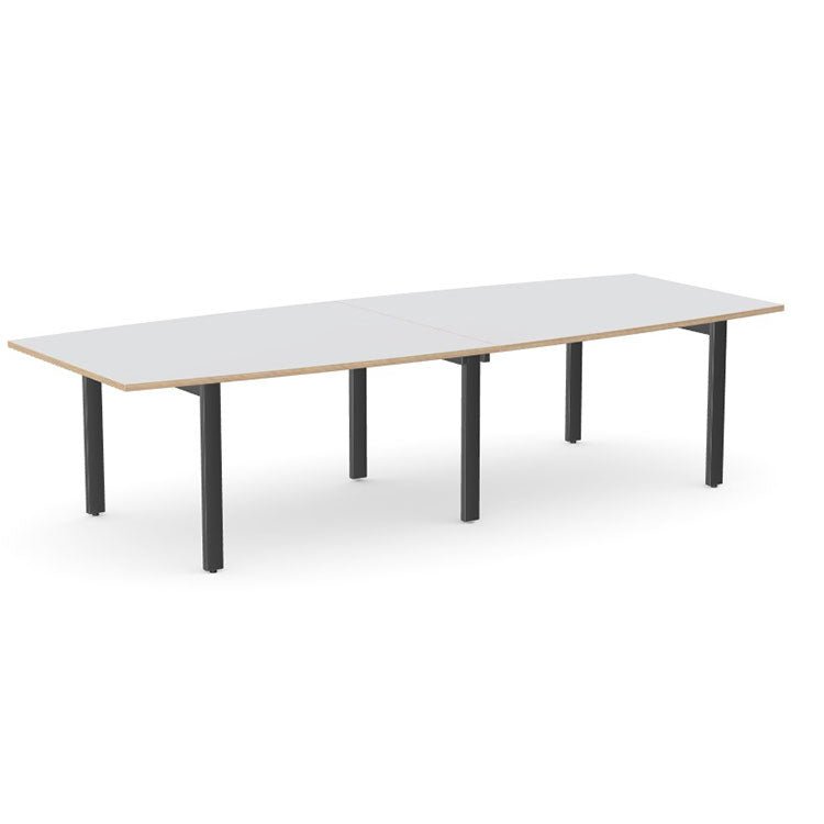 Office Switch Two Piece Curved Meeting Table, Open Leg