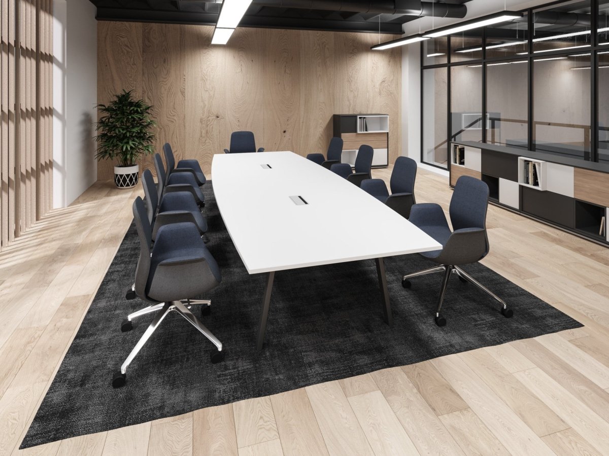 Office  Switch Two Piece Curved Meeting Table, Open Leg 5 Office Furniture and Home Remote Working