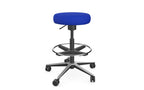 Work Ergonomic Office Stool, Alumium base and ring around base - Dark Blue 4 Office Furniture