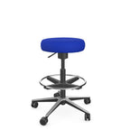 Ergonomic Office Stool, Alumium base and ring around base - Dark Blue