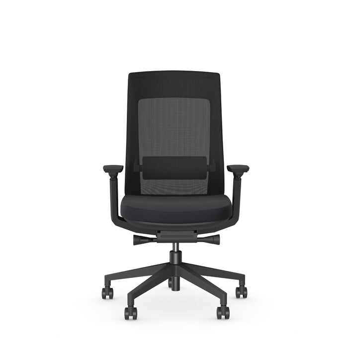 Office  X.22 Operative Chair, Black Base, Adj. Lumbar, Black mesh, black seat 1 Office Furniture and Home Remote Working