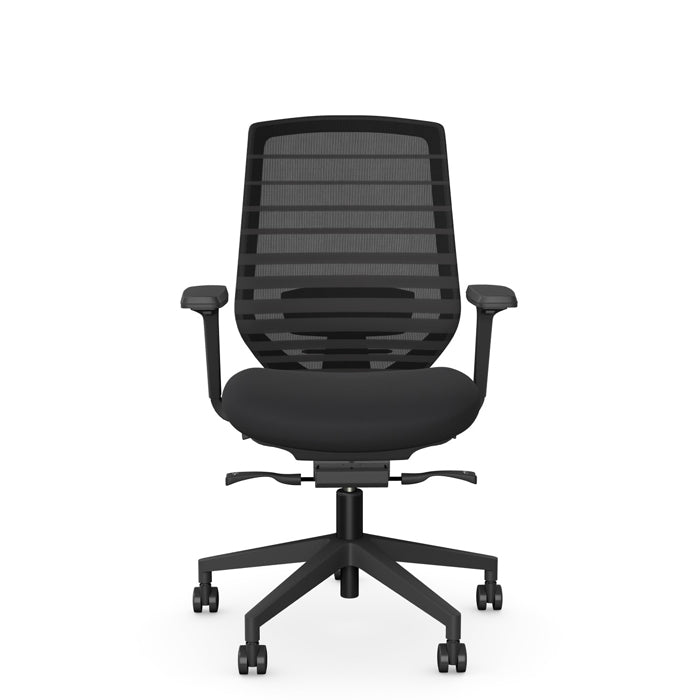 X.77 Operative Chair with Headrest, Black Frame and Black Fabric HY-2201 1 Office Furniture