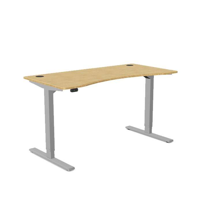 Levanta Zoom Height Adjustable Standing Desk Bamboo Top Scallop 120,140,160 or 180cm Wide 1 Office Furniture