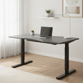 Levanta Zoom Height Adjustable Standing Desk Scallop Top 120,140,160 or 180cm Wide 2 Office Furniture