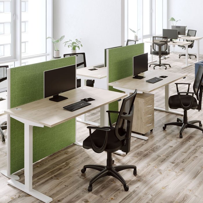 Levanta Zoom Height Adjustable Standing Desk Scallop Top 120,140,160 or 180cm Wide 6 Office Furniture